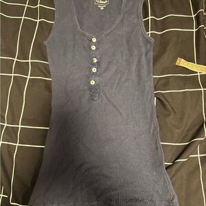 L.L. Bean Women's Dark Blue Ribbed Tank Top